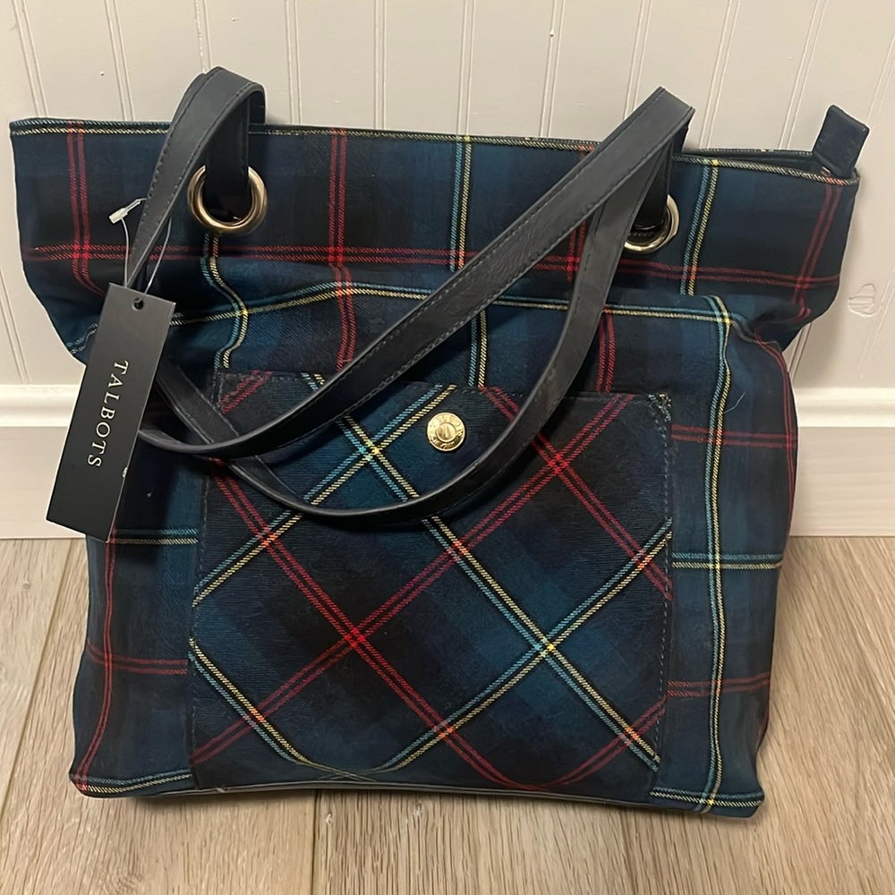 Vintage Talbots plaid bag NWT